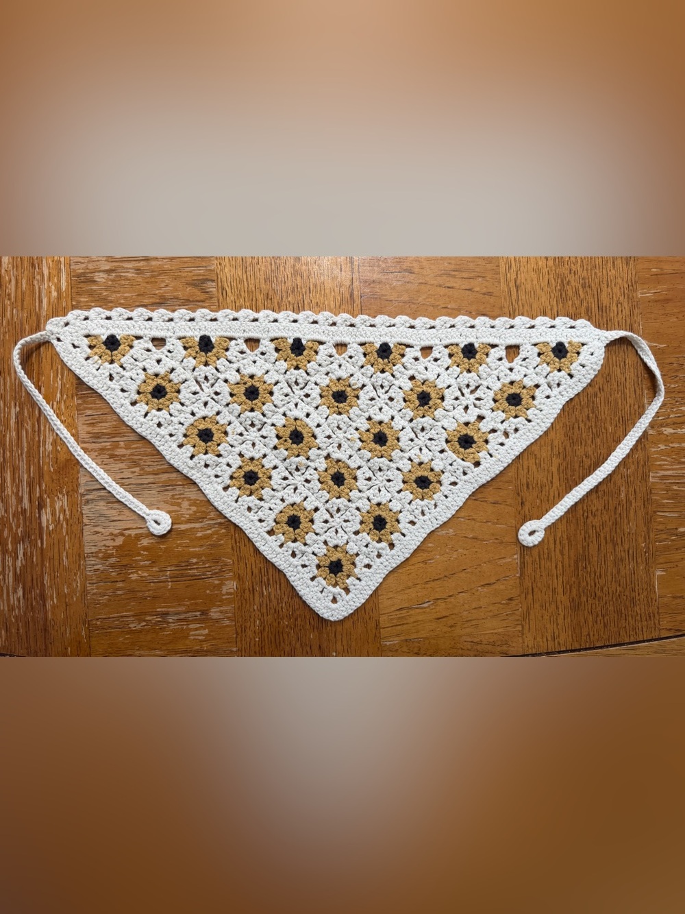 Handmade Crochet Sunflower Bandana